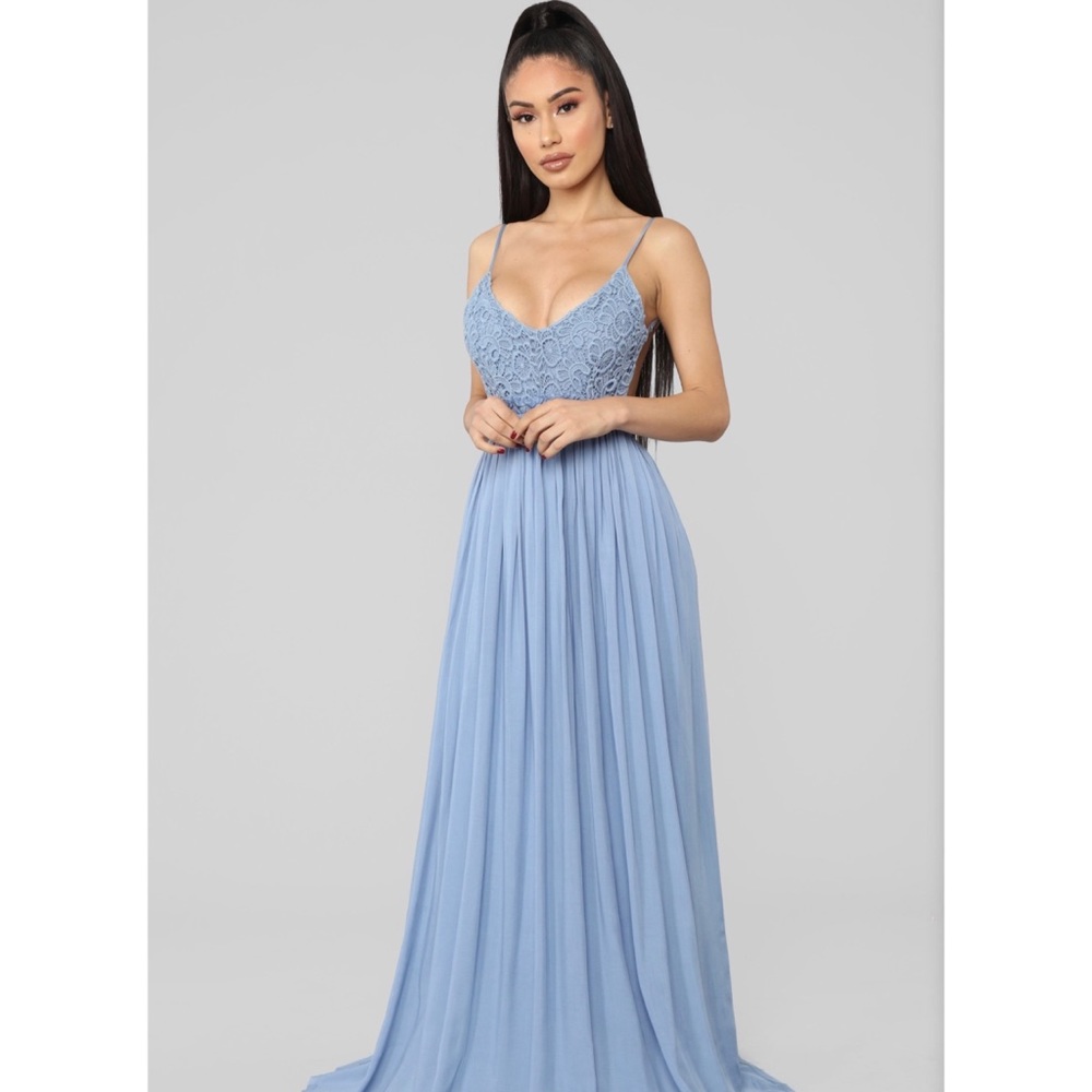 Ancient Rome Dress - Denim Blue